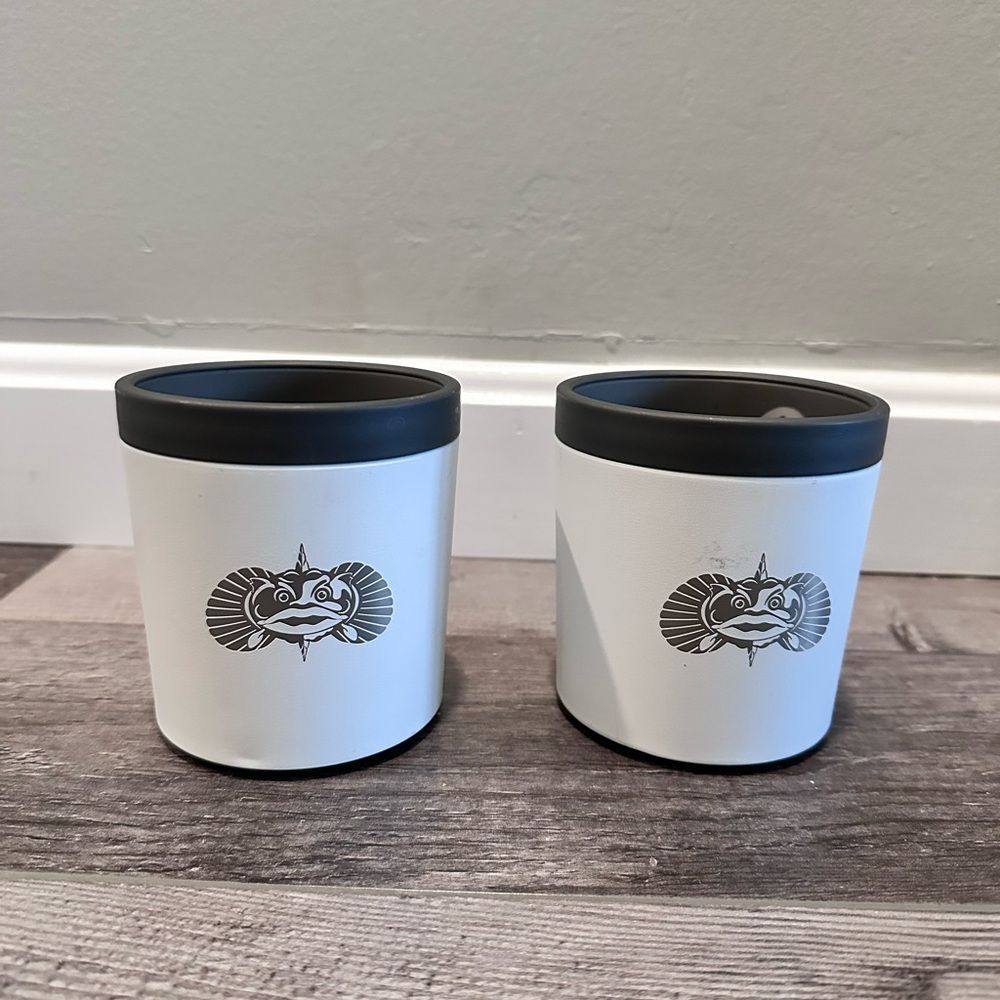 Lot of 2 White Toadfish Non-Tipping “The Anchor” Cup Holders; boating fishing